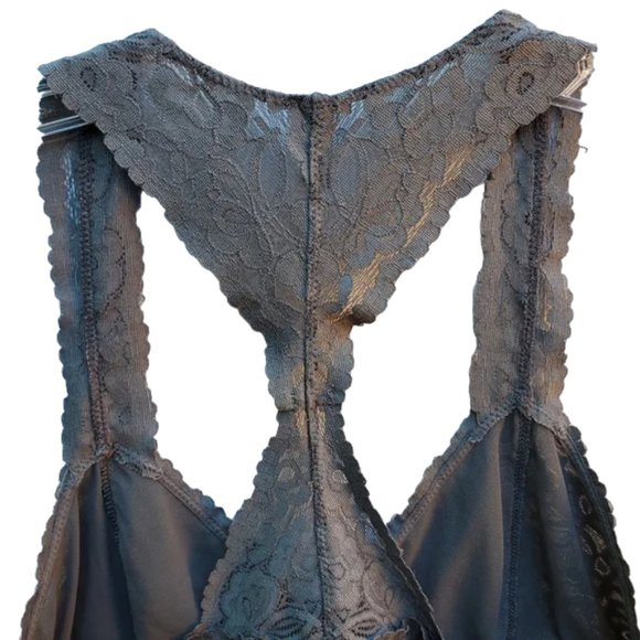 Intimately Free People Galloon Lace Racerback Bralette Floral Wireless V-neck L - Picture 8 of 14